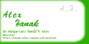 alex hanak business card